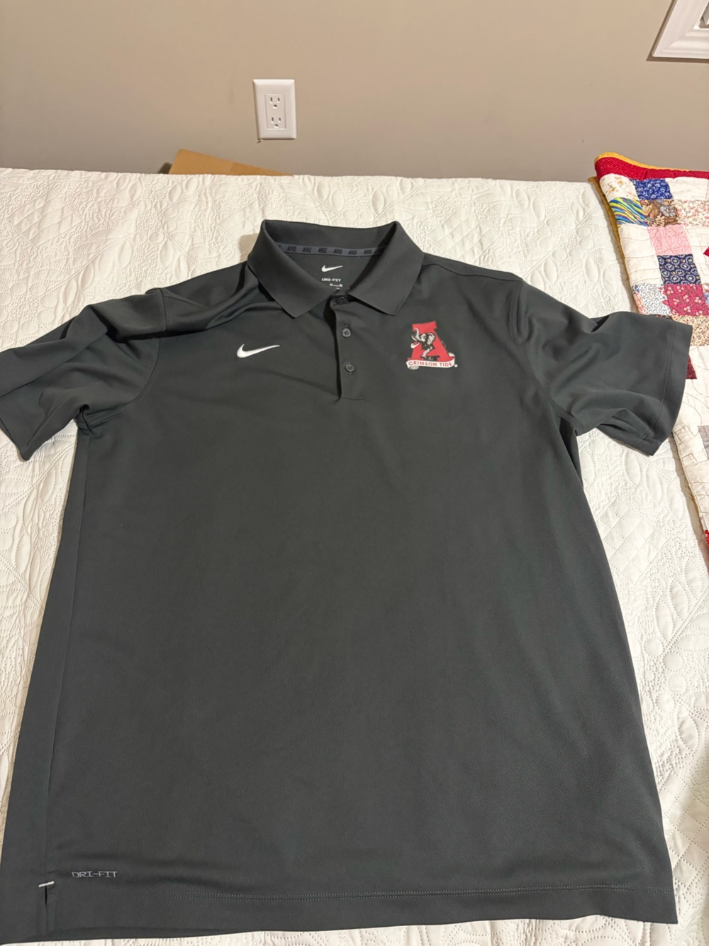 Nike Men's Black Polo with Alabama Crest